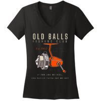 60th Birthday Fishing Pun Over The Hill 60 Women's V-Neck T-Shirt