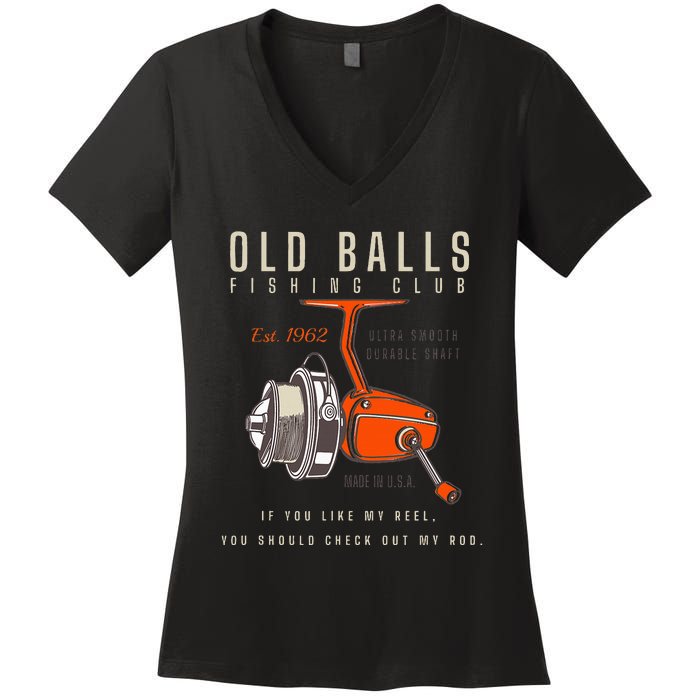 60th Birthday Fishing Pun Over The Hill 60 Women's V-Neck T-Shirt