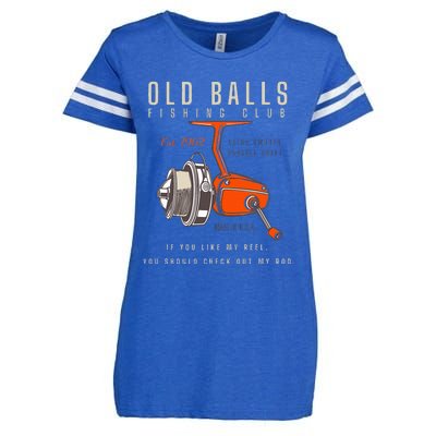 60th Birthday Fishing Pun Over The Hill 60 Enza Ladies Jersey Football T-Shirt