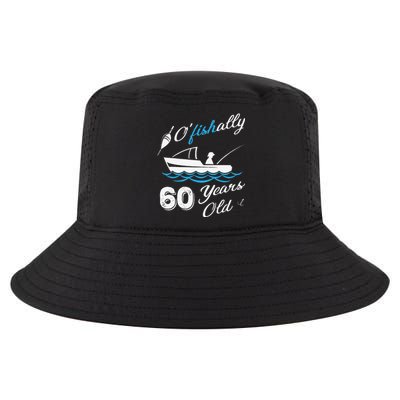 60th Birthday Fishing Boat 60 Years Old Fisherman Cool Comfort Performance Bucket Hat