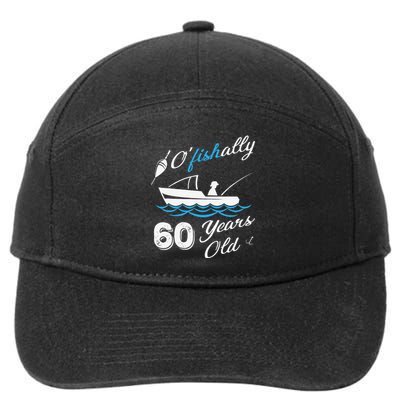 60th Birthday Fishing Boat 60 Years Old Fisherman 7-Panel Snapback Hat