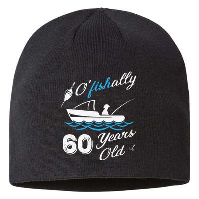 60th Birthday Fishing Boat 60 Years Old Fisherman Sustainable Beanie