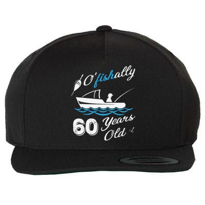 60th Birthday Fishing Boat 60 Years Old Fisherman Wool Snapback Cap