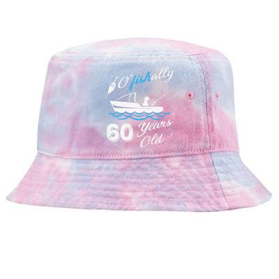 60th Birthday Fishing Boat 60 Years Old Fisherman Tie-Dyed Bucket Hat