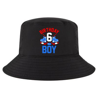 6th Birthday For Girl Boy 6 Yrs Old Ice Hockey Fan Cool Comfort Performance Bucket Hat