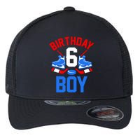 6th Birthday For Girl Boy 6 Yrs Old Ice Hockey Fan Flexfit Unipanel Trucker Cap