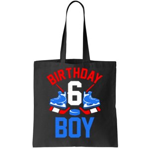 6th Birthday For Girl Boy 6 Yrs Old Ice Hockey Fan Tote Bag