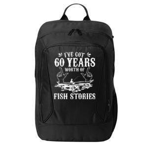 60th Birthday Fisherman  Funny Bass Fishing Gift Idea City Backpack