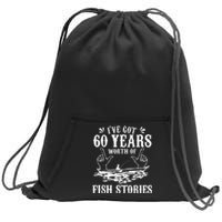 60th Birthday Fisherman  Funny Bass Fishing Gift Idea Sweatshirt Cinch Pack Bag