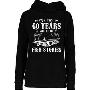 60th Birthday Fisherman  Funny Bass Fishing Gift Idea Womens Funnel Neck Pullover Hood