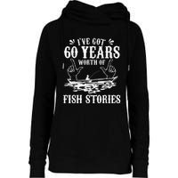 60th Birthday Fisherman  Funny Bass Fishing Gift Idea Womens Funnel Neck Pullover Hood