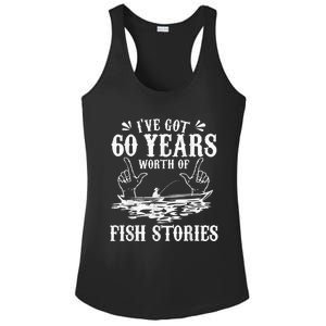 60th Birthday Fisherman  Funny Bass Fishing Gift Idea Ladies PosiCharge Competitor Racerback Tank