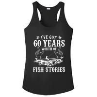 60th Birthday Fisherman  Funny Bass Fishing Gift Idea Ladies PosiCharge Competitor Racerback Tank