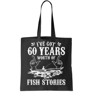 60th Birthday Fisherman  Funny Bass Fishing Gift Idea Tote Bag