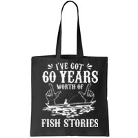 60th Birthday Fisherman  Funny Bass Fishing Gift Idea Tote Bag