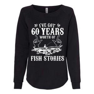 60th Birthday Fisherman  Funny Bass Fishing Gift Idea Womens California Wash Sweatshirt