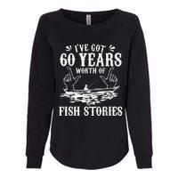 60th Birthday Fisherman  Funny Bass Fishing Gift Idea Womens California Wash Sweatshirt