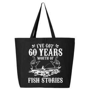 60th Birthday Fisherman  Funny Bass Fishing Gift Idea 25L Jumbo Tote