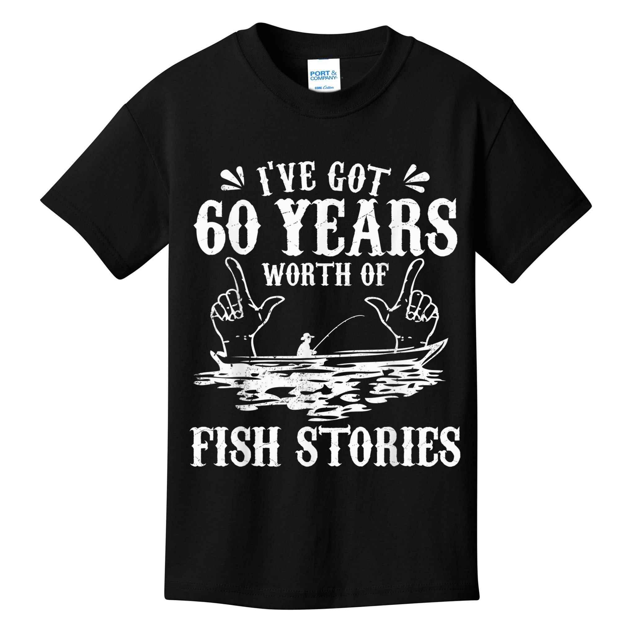 60th Birthday Fisherman  Funny Bass Fishing Gift Idea Kids T-Shirt
