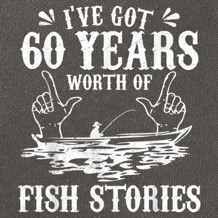 60th Birthday Fisherman  Funny Bass Fishing Gift Idea Cotton Canvas Backpack