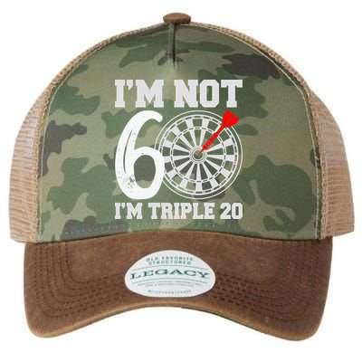 60th Birthday Funny Triple 20 Darts Legacy Tie Dye Trucker Hat