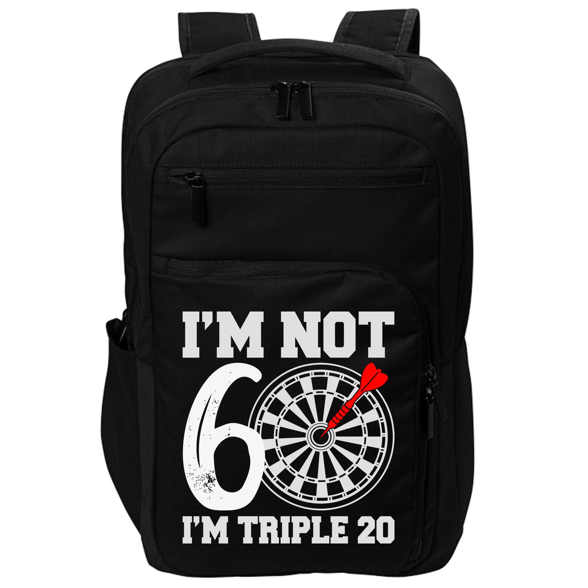 60th Birthday Funny Triple 20 Darts Impact Tech Backpack