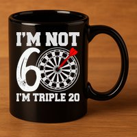60th Birthday Funny Triple 20 Darts 11oz C Handle Ceramic Mug