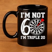 60th Birthday Funny Triple 20 Darts 11oz C Handle Ceramic Mug