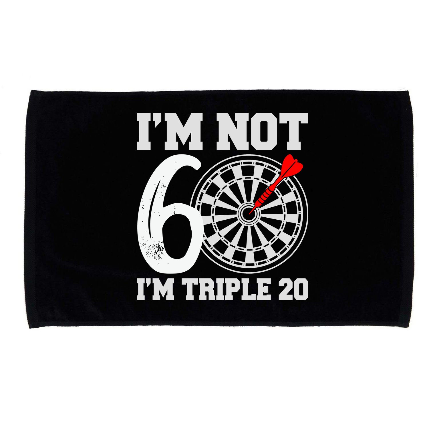 60th Birthday Funny Triple 20 Darts Microfiber Hand Towel