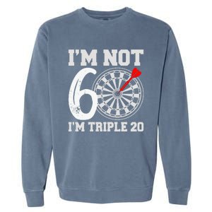 60th Birthday Funny Triple 20 Darts Garment-Dyed Sweatshirt