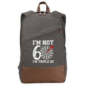 60th Birthday Funny Triple 20 Darts Cotton Canvas Backpack