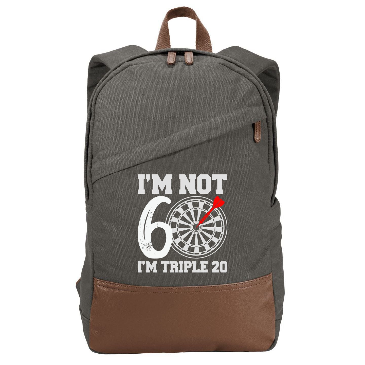 60th Birthday Funny Triple 20 Darts Cotton Canvas Backpack