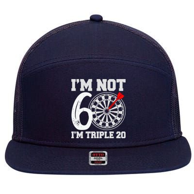 60th Birthday Funny Triple 20 Darts 7 Panel Mesh Trucker Snapback Hat