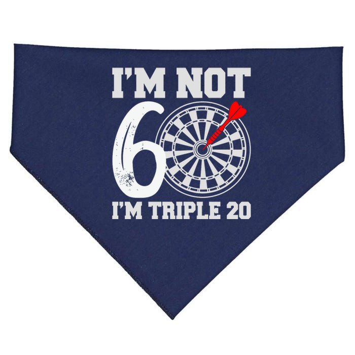 60th Birthday Funny Triple 20 Darts USA-Made Doggie Bandana