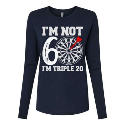 60th Birthday Funny Triple 20 Darts Womens Cotton Relaxed Long Sleeve T-Shirt