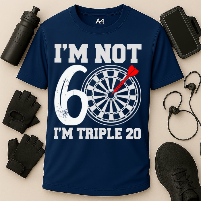 60th Birthday Funny Triple 20 Darts Cooling Performance Crew T-Shirt
