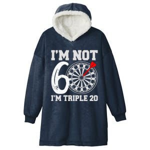 60th Birthday Funny Triple 20 Darts Hooded Wearable Blanket