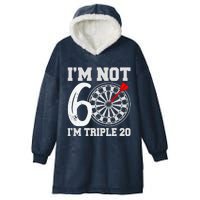 60th Birthday Funny Triple 20 Darts Hooded Wearable Blanket