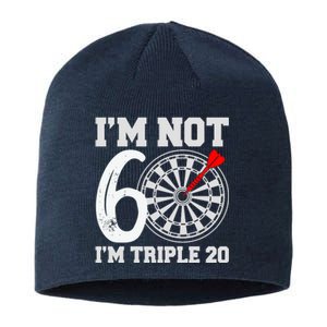 60th Birthday Funny Triple 20 Darts Sustainable Beanie