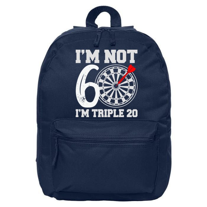60th Birthday Funny Triple 20 Darts 16 in Basic Backpack