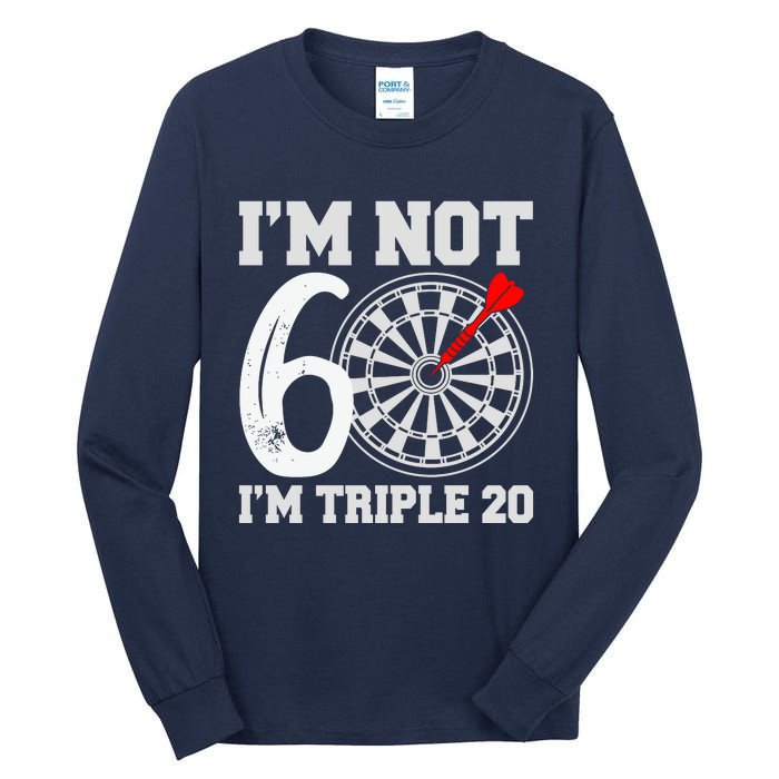 60th Birthday Funny Triple 20 Darts Tall Long Sleeve T-Shirt