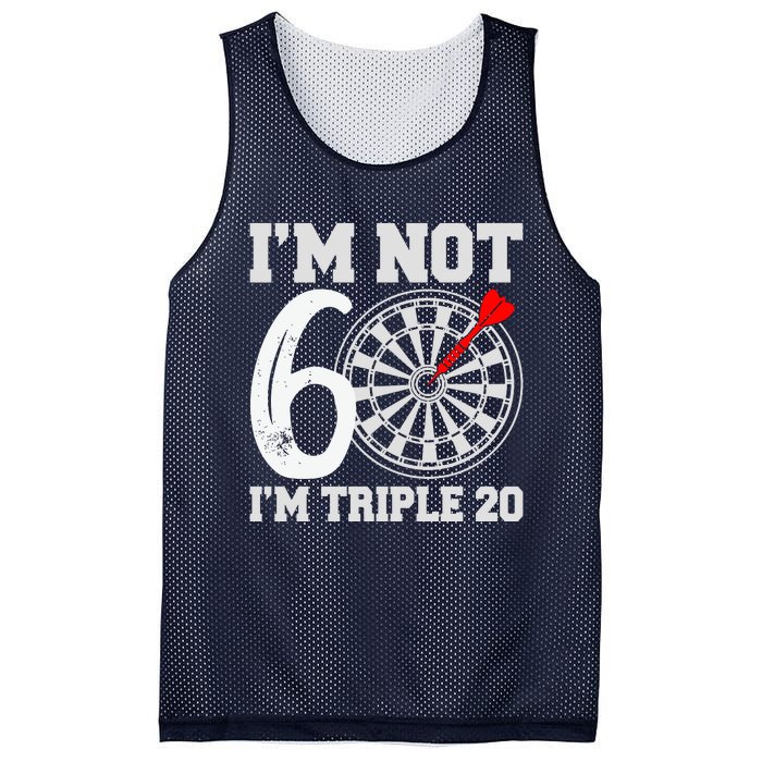 60th Birthday Funny Triple 20 Darts Mesh Reversible Basketball Jersey Tank