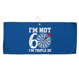 60th Birthday Funny Triple 20 Darts Large Microfiber Waffle Golf Towel