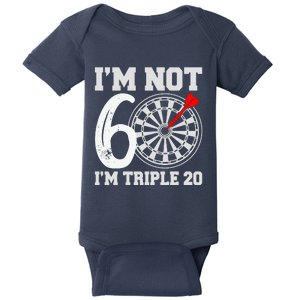 60th Birthday Funny Triple 20 Darts Baby Bodysuit