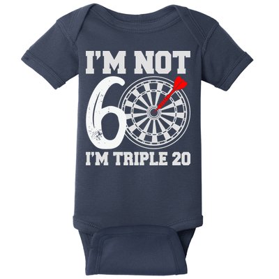 60th Birthday Funny Triple 20 Darts Baby Bodysuit