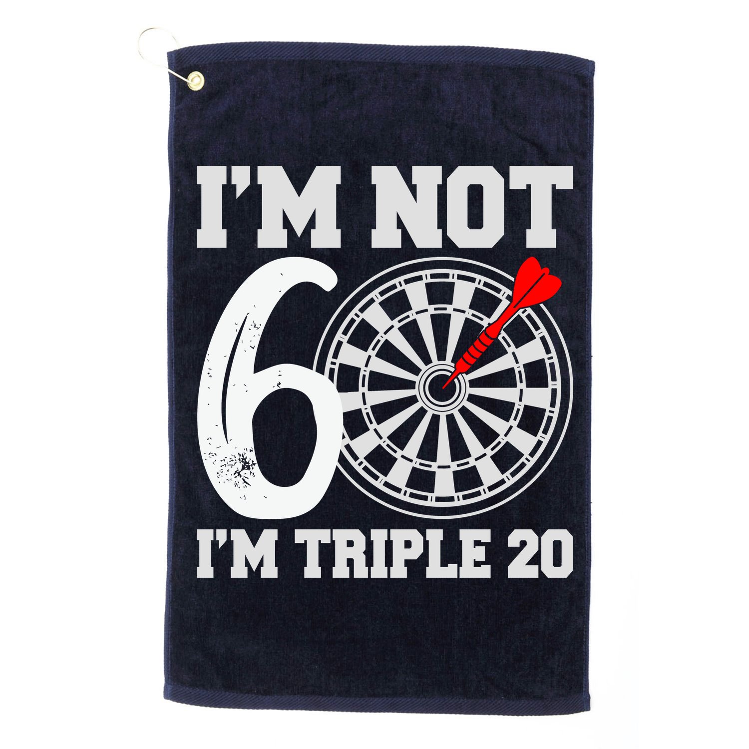60th Birthday Funny Triple 20 Darts Golf Towel