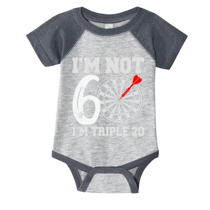 60th Birthday Funny Triple 20 Darts Infant Baby Jersey Bodysuit