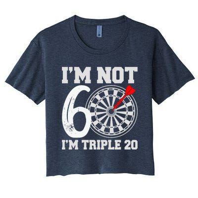 60th Birthday Funny Triple 20 Darts Women's Crop Top Tee