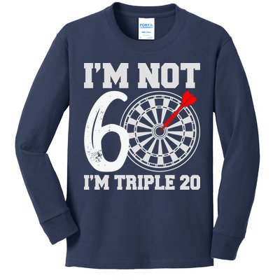 60th Birthday Funny Triple 20 Darts Kids Long Sleeve Shirt