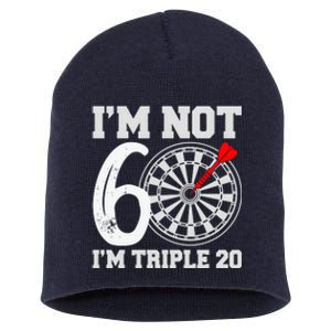 60th Birthday Funny Triple 20 Darts Short Acrylic Beanie